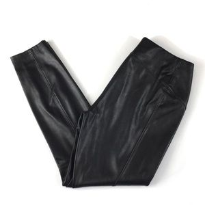Kensie Faux Leather Stretch Skinny Black Pants
